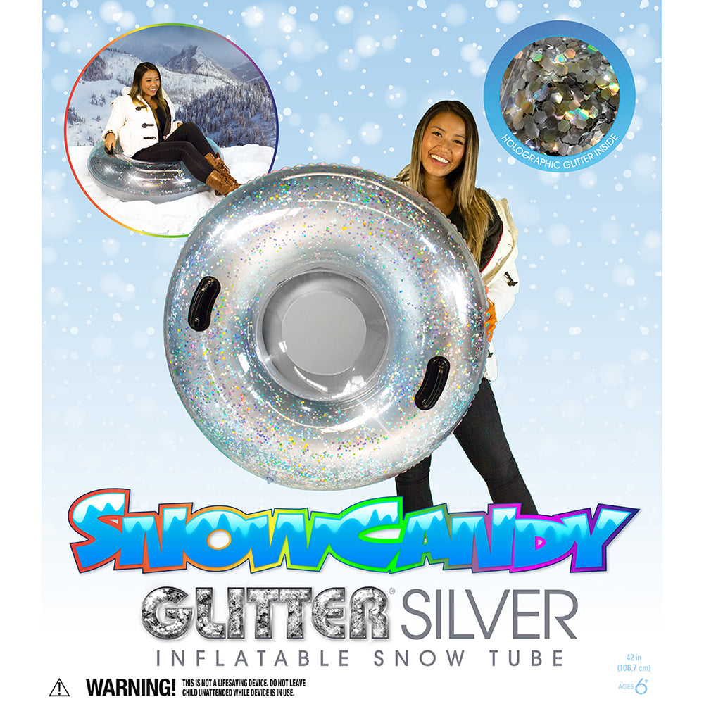 Glitter Snow Tube 42" - Silver Glitter