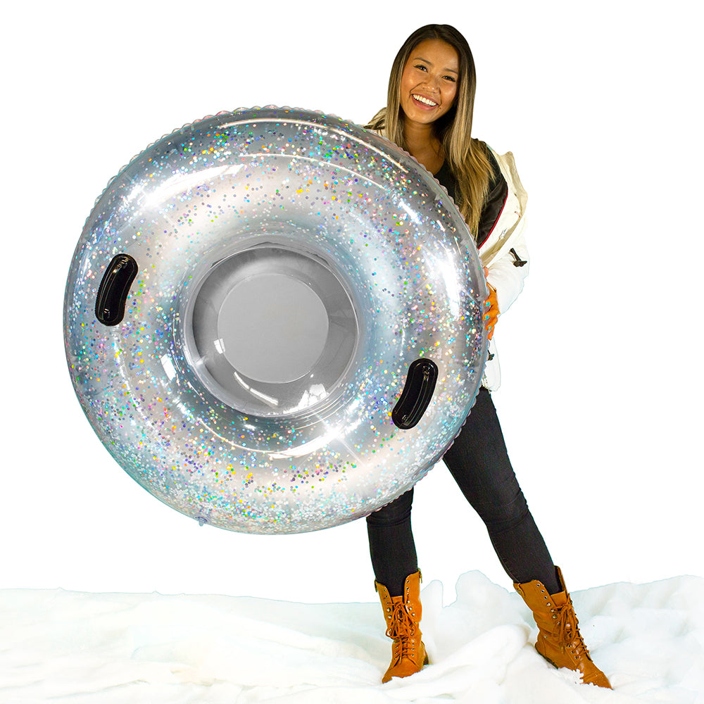 Glitter Snow Tube 42" - Silver Glitter
