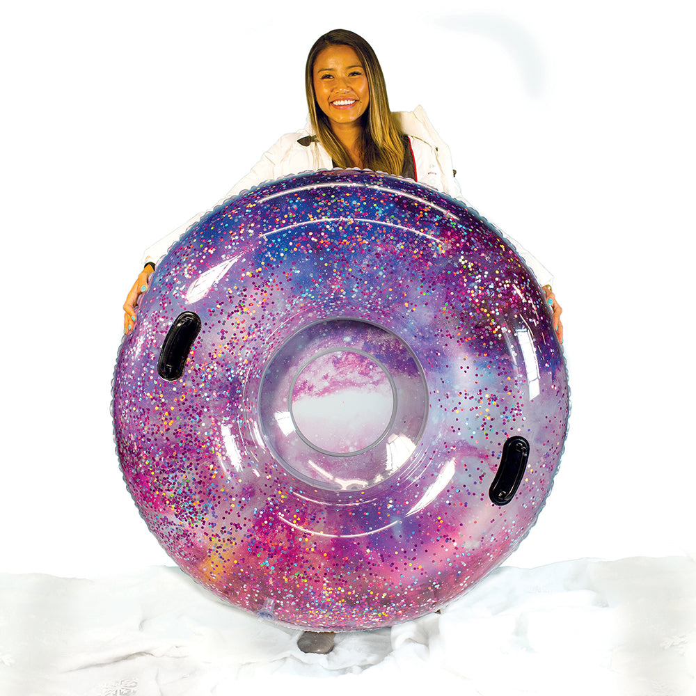 Galaxy Glitter Snow Tube 48"- Deep Space Pink Glitter