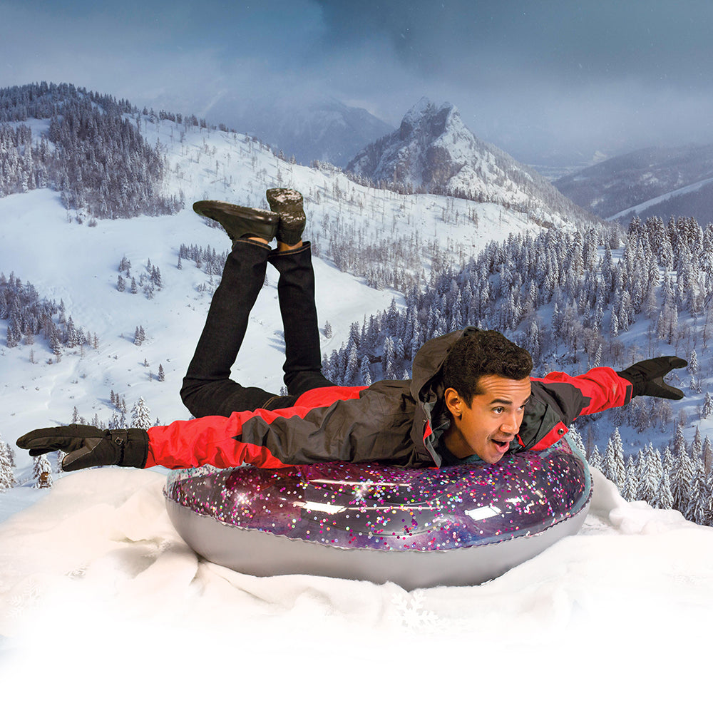 Galaxy Glitter Snow Tube 48"- Deep Space Pink Glitter