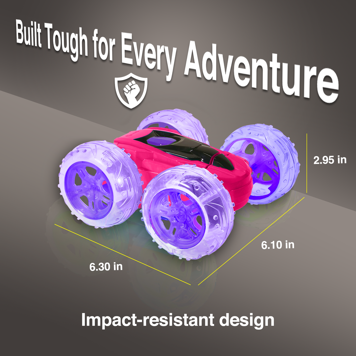 Contixo Flip Racer Remote Control Car in purple and pink with impact-resistant design