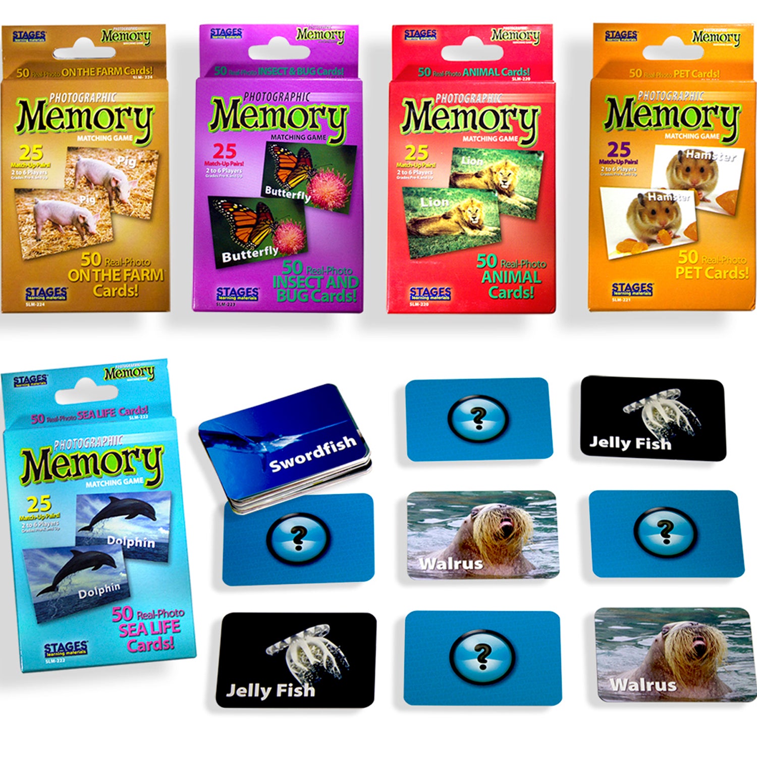 Stages Learning Animal Photographic Memory Matching Game Set - Educati ...