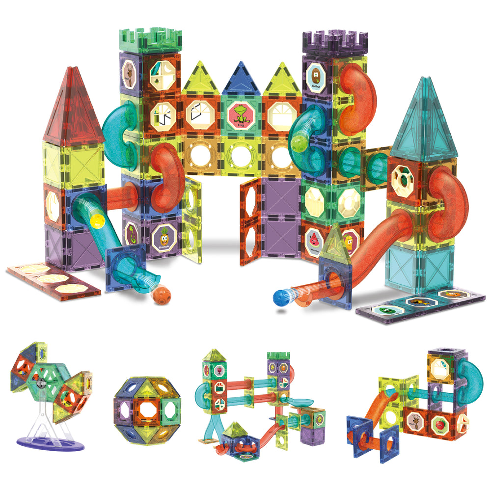 Contixo 110-Piece Glowing Marble Run Set - Magnetic Educational Toy for Ages 3-8