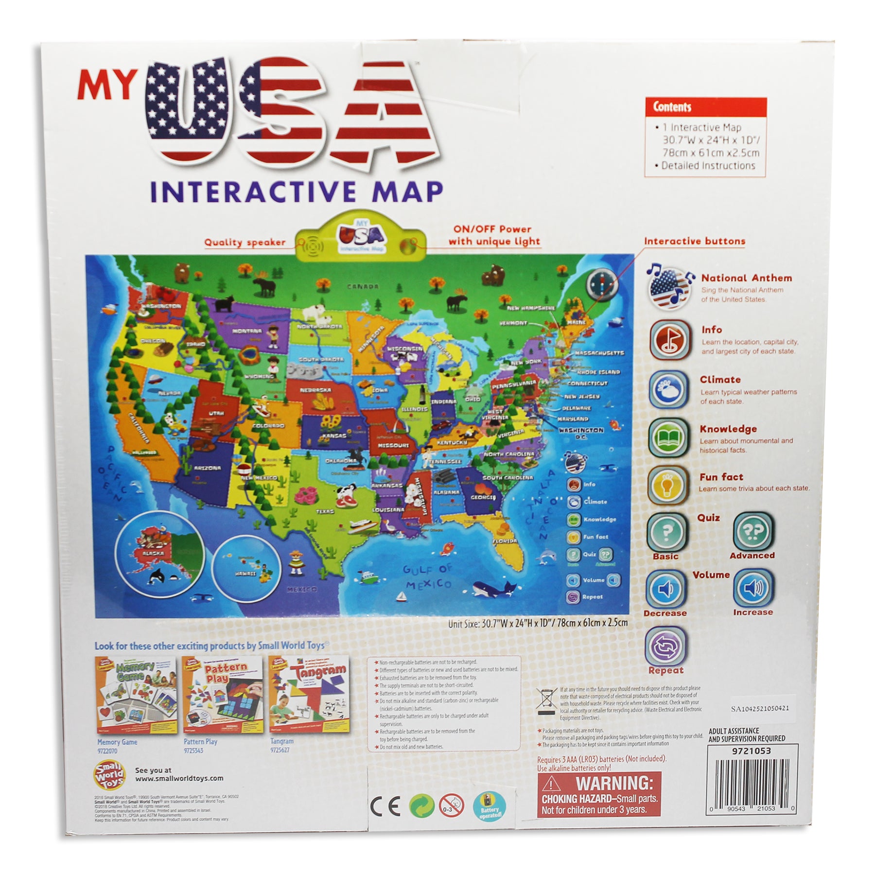 Small World Toys My USA Interactive Map - Educational Learning Toy ...