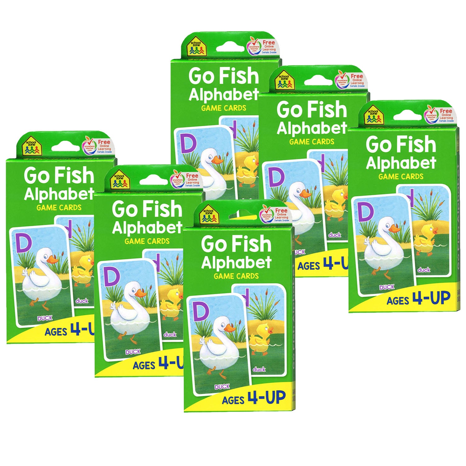 School Zone Publishing Go Fish Alphabet Game Cards - Animal Pairs Edit ...