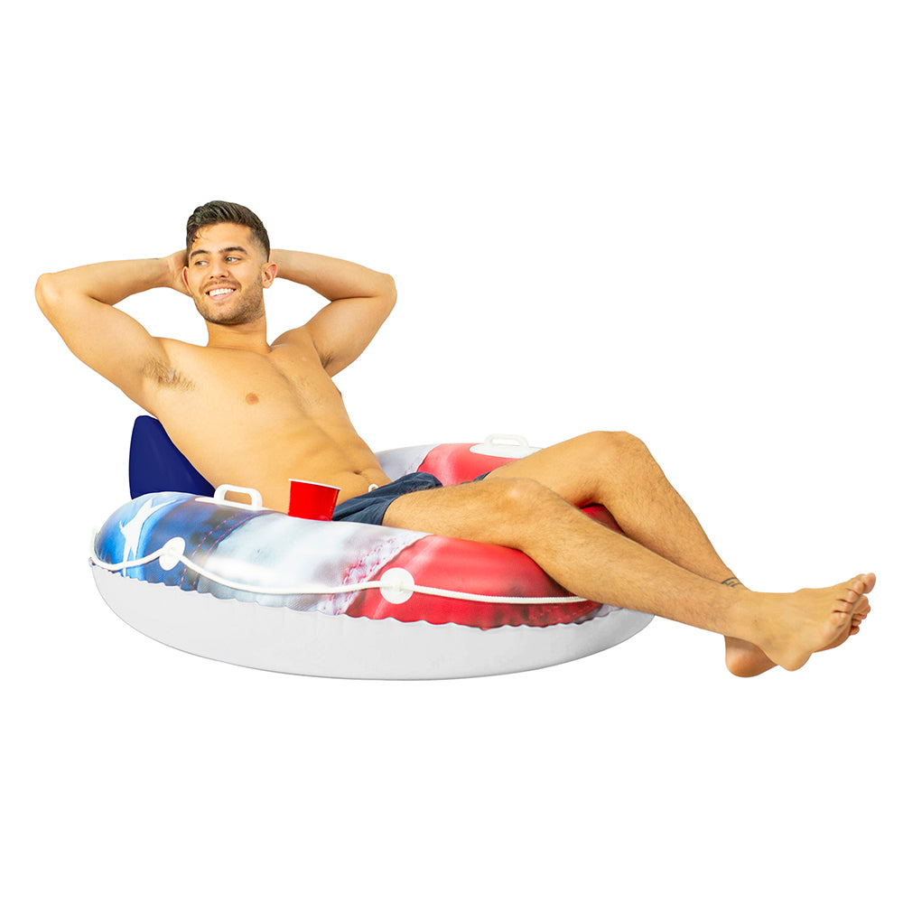 Stars & Stripes RealPrint River Tube with Back Rest