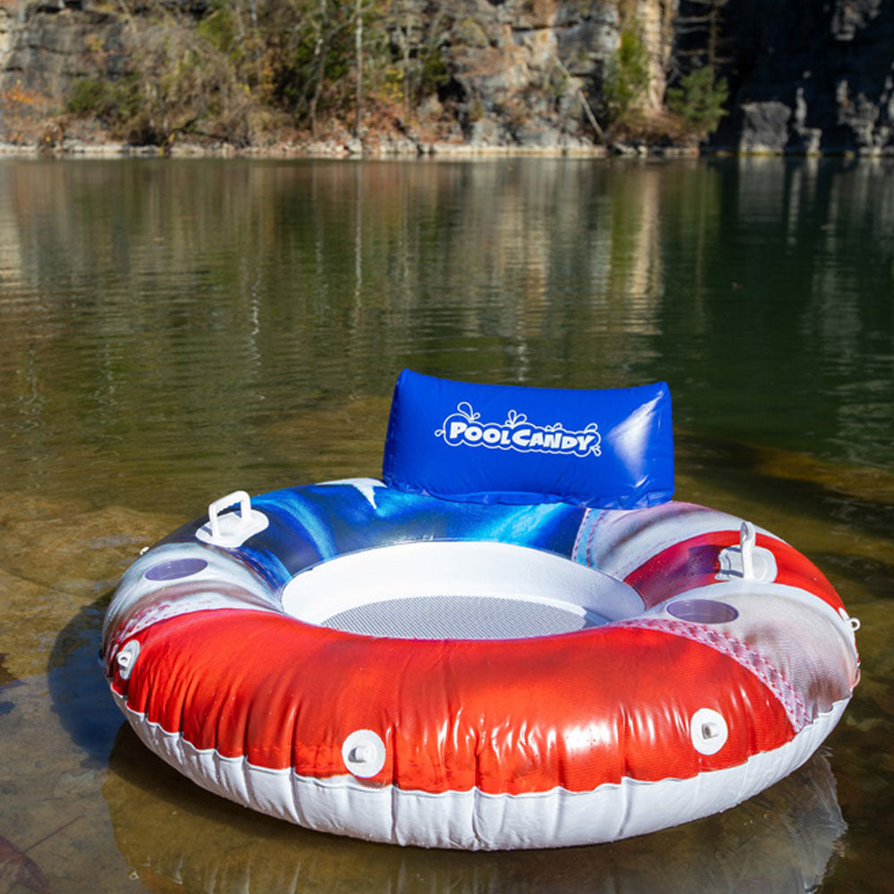 Stars & Stripes RealPrint River Tube with Back Rest