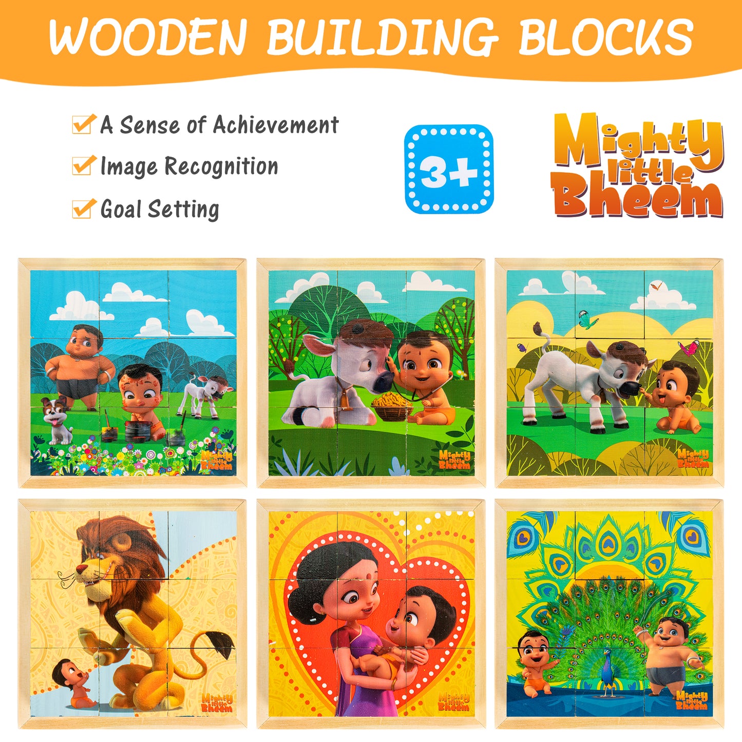 Mighty Little Bheem Montessori Inspired Wooden Puzzle - 9 pc