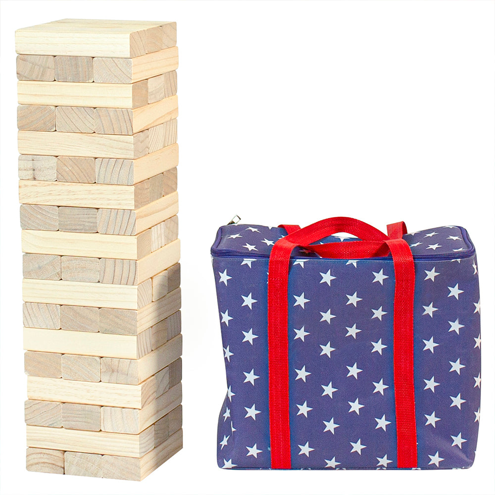 YardCandy Stars & Stripes Jumbo Wooden Tumbling Tower