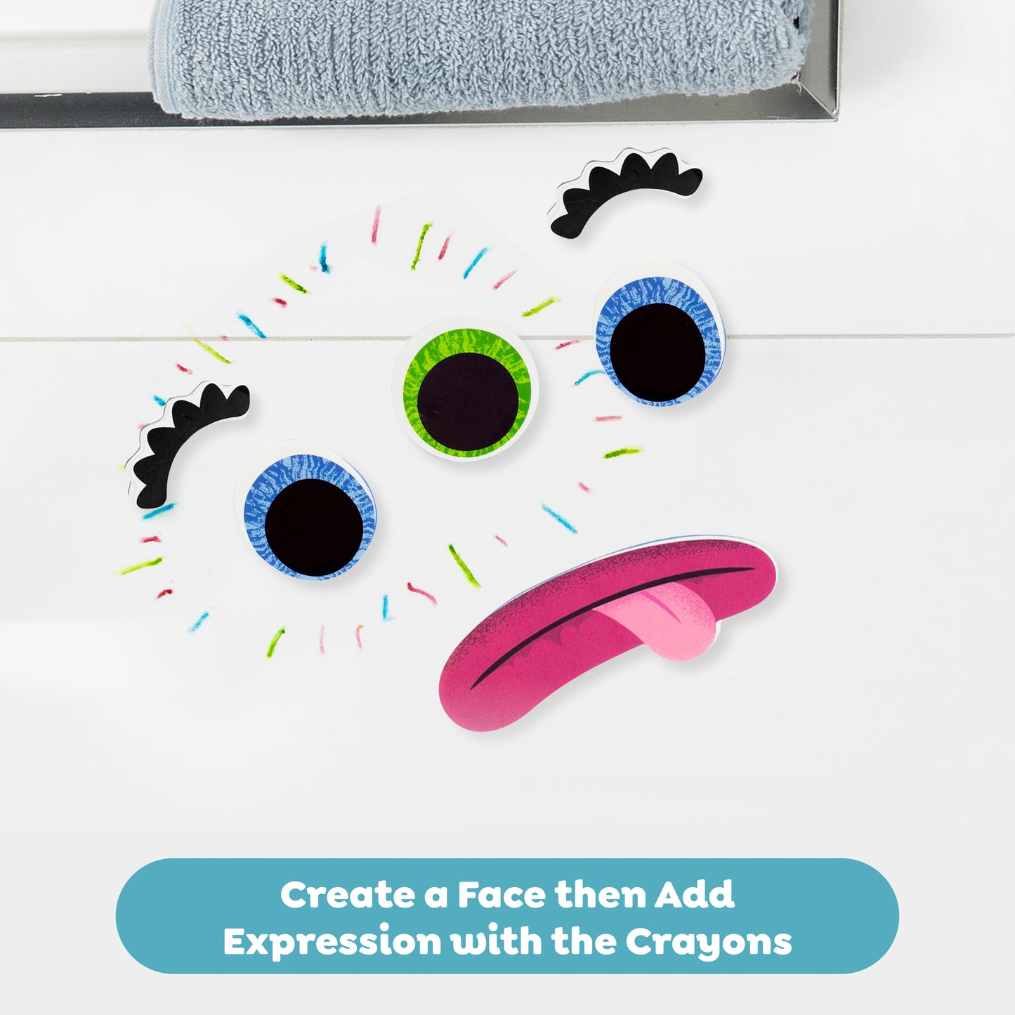 Tiger Tribe Foam Sticky Bath Faces – Creative Bath Time Fun