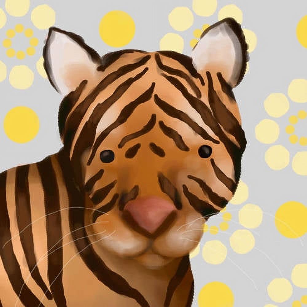 Oopsy Daisy Aaron The Tiger 10 inch Canvas Wall Art - Yellow and Grey
