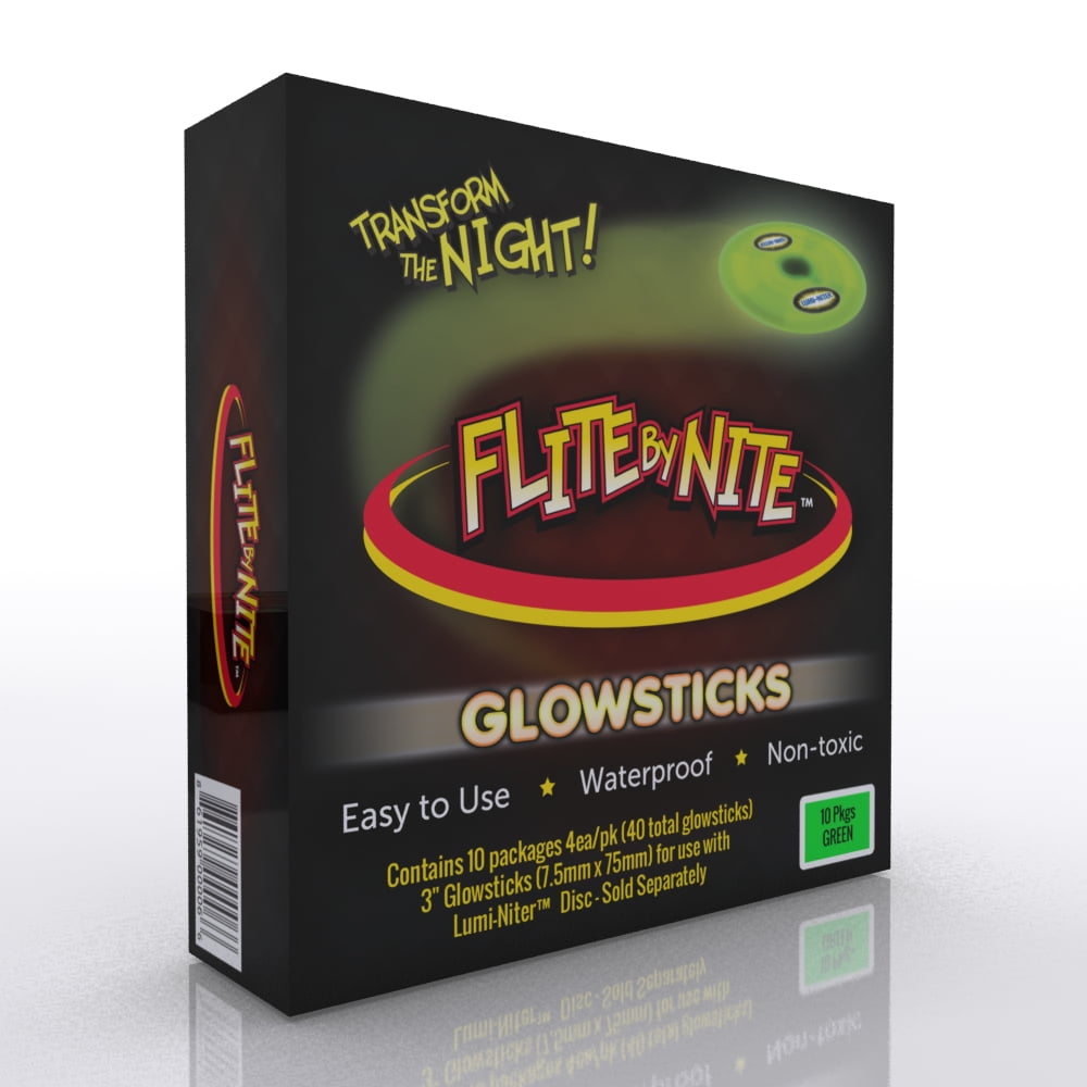 Lumi-Niter Glowstick Party Refills, Waterproof Green, 6-Pack