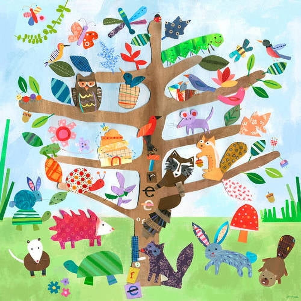 Oopsy Daisys Tree of Life Critters Canvas Wall Art, 14x14
