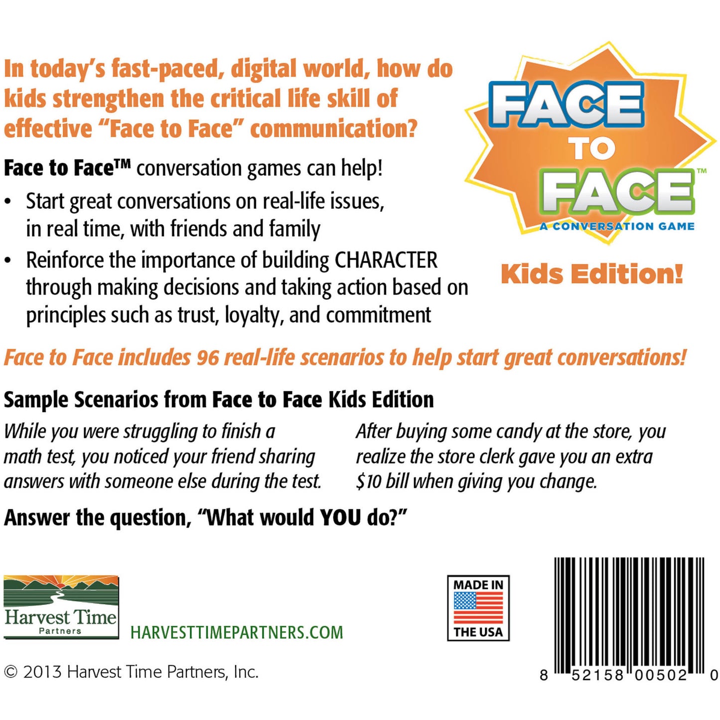 Face To Face Kids Edition Communication Building Game