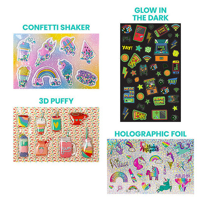 Mega Sticker Collection 5000+ Spectacular Variety Pack with 3D, Glow & Holographic Designs