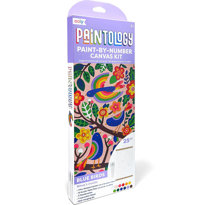 OOLY Paintology Blue Birds Paint-By-Number Canvas Kit - DIY Artwork for Ages 8+