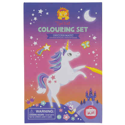 Tiger Tribe Unicorn-Themed Coloring Activity Set - Portable with Markers & Stickers