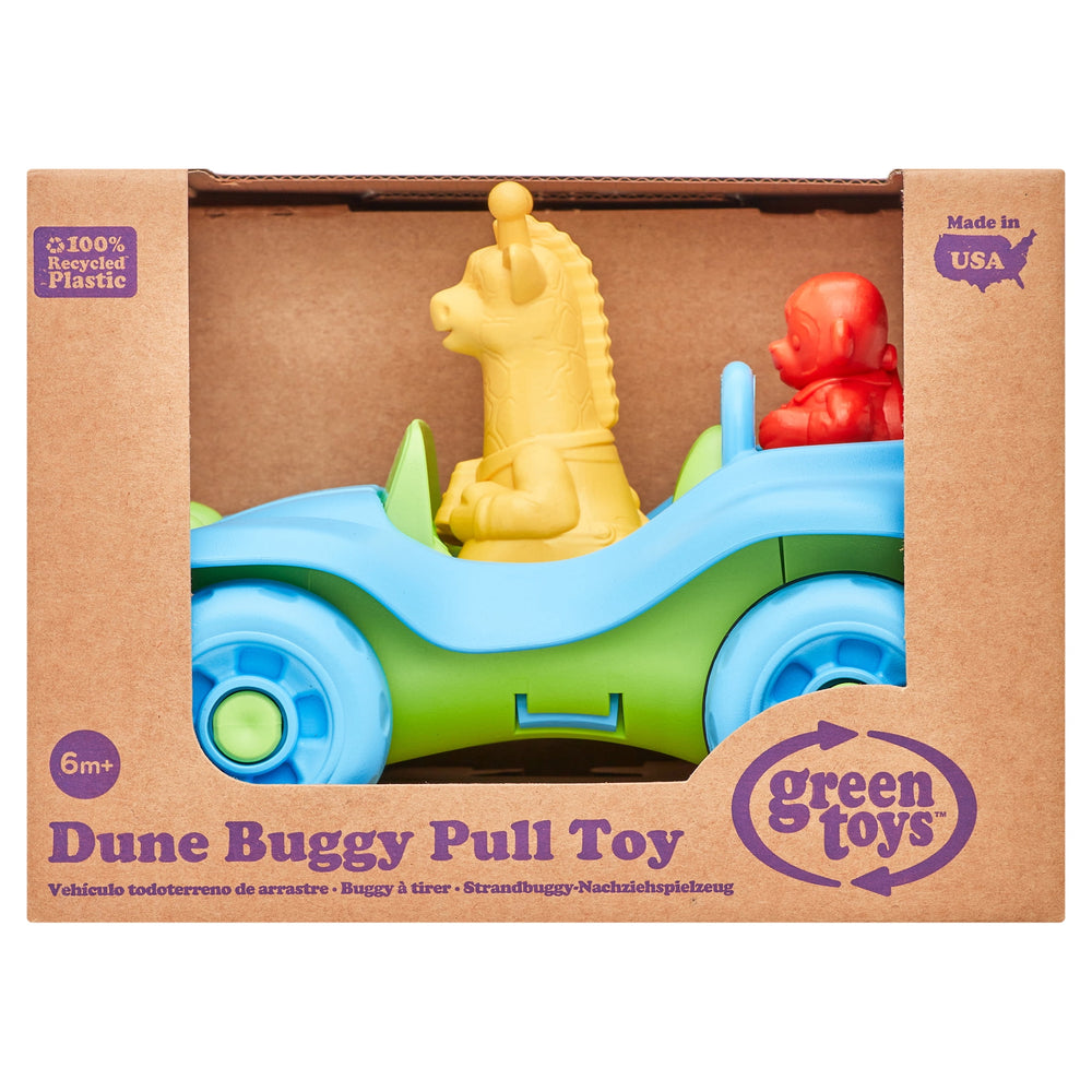 Green Toys Dune Buggy Pull Toy - Jungle Adventure Blue