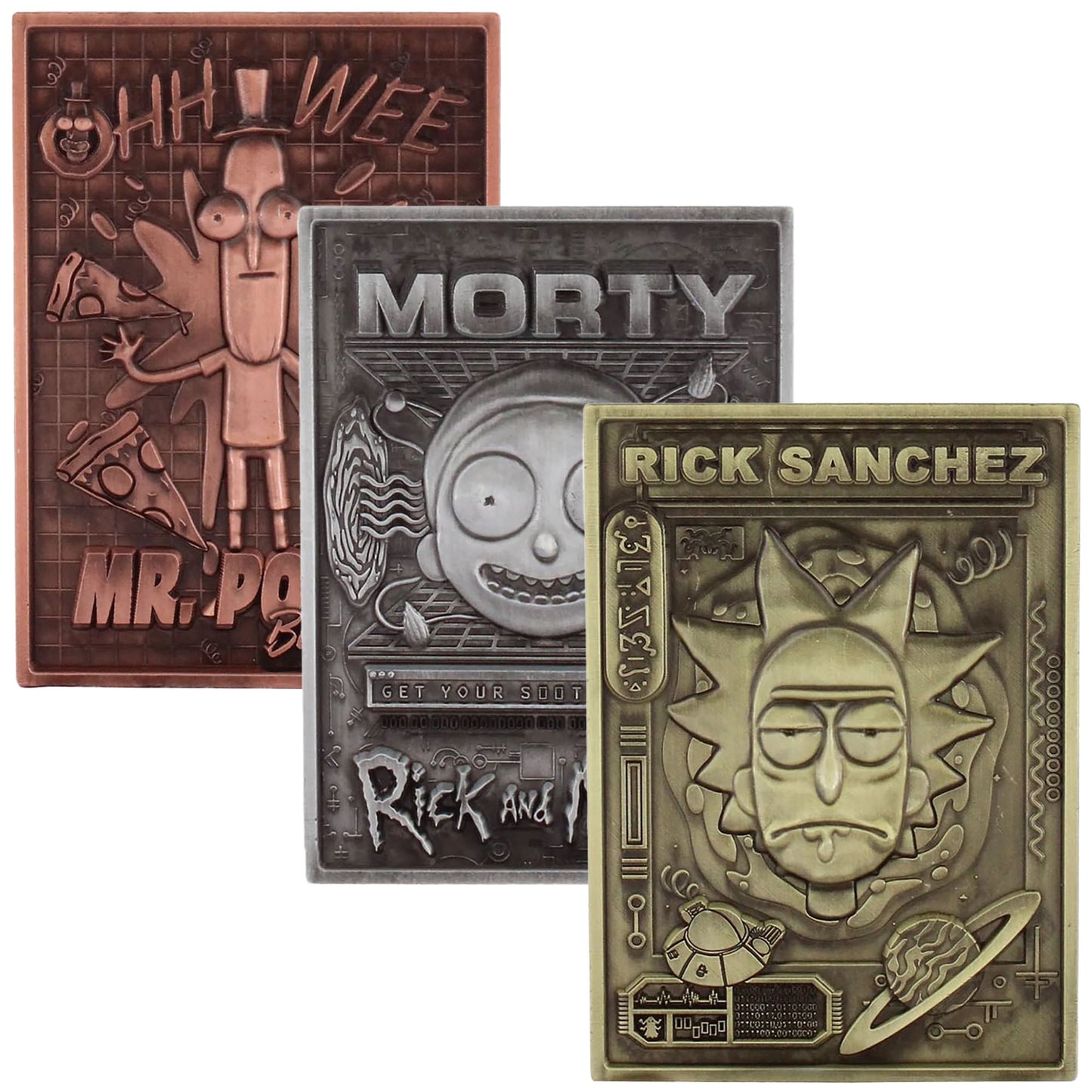 Exquisite Gaming Rick & Morty Digiplate Starter Pack with 3 Collectible Metal Cards & Phone Stand
