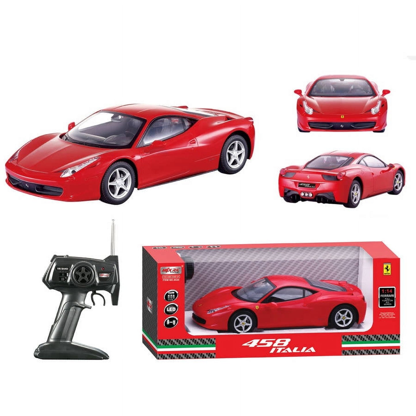 MJX Ferrari 458 Italia Radio Control Car - 1:14 Scale - Red