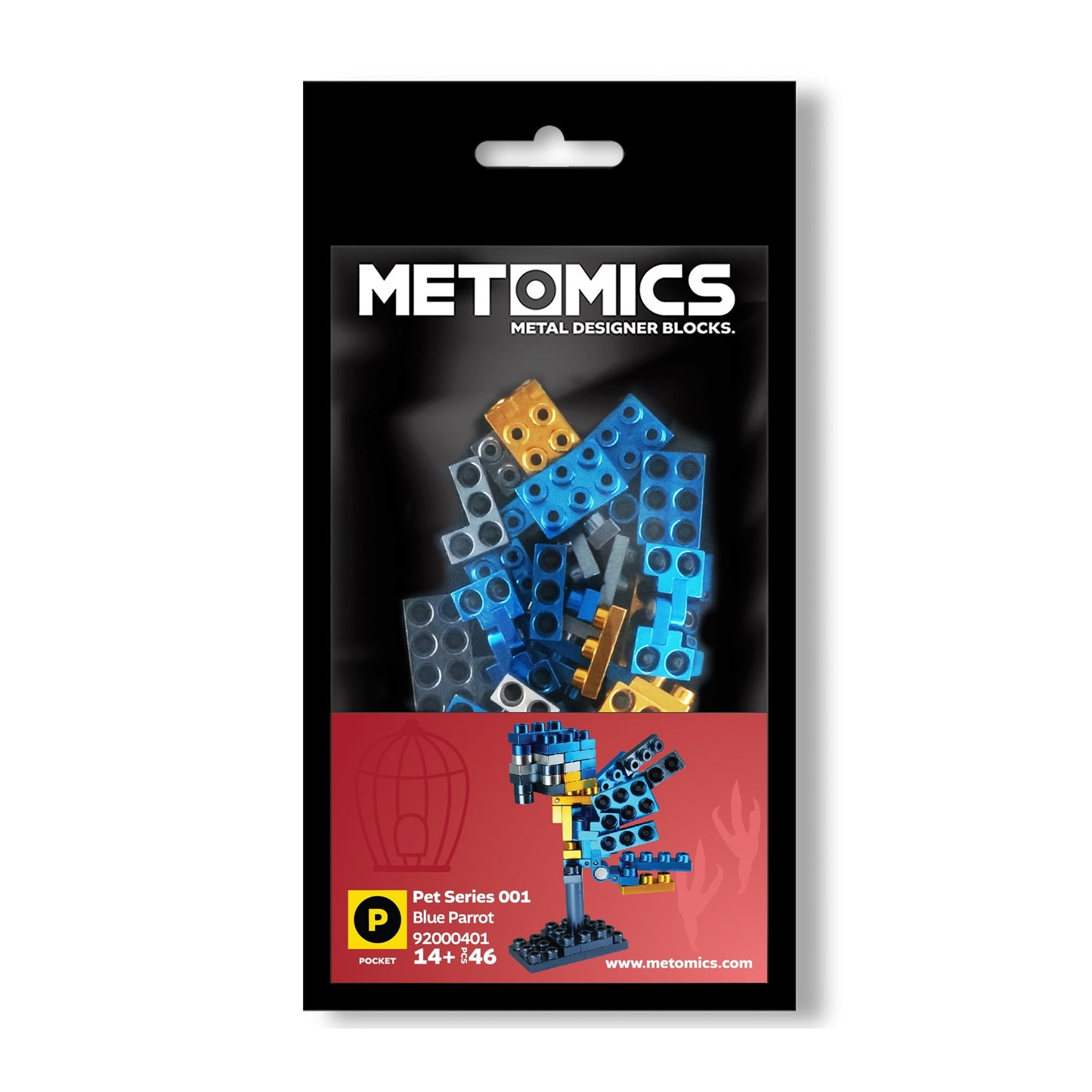 Metomics Pocket Pet Blue Macaw Parrot Building Set