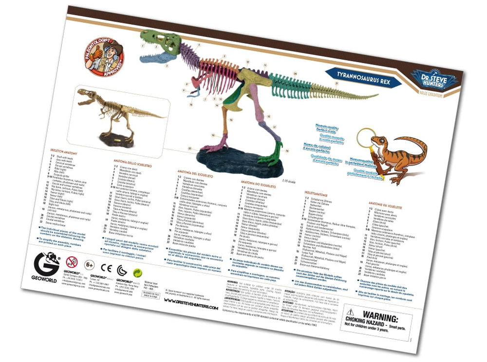 Uncle Milton T. Rex Replica Model Skeleton - 21 Piece Dinosaur Kit