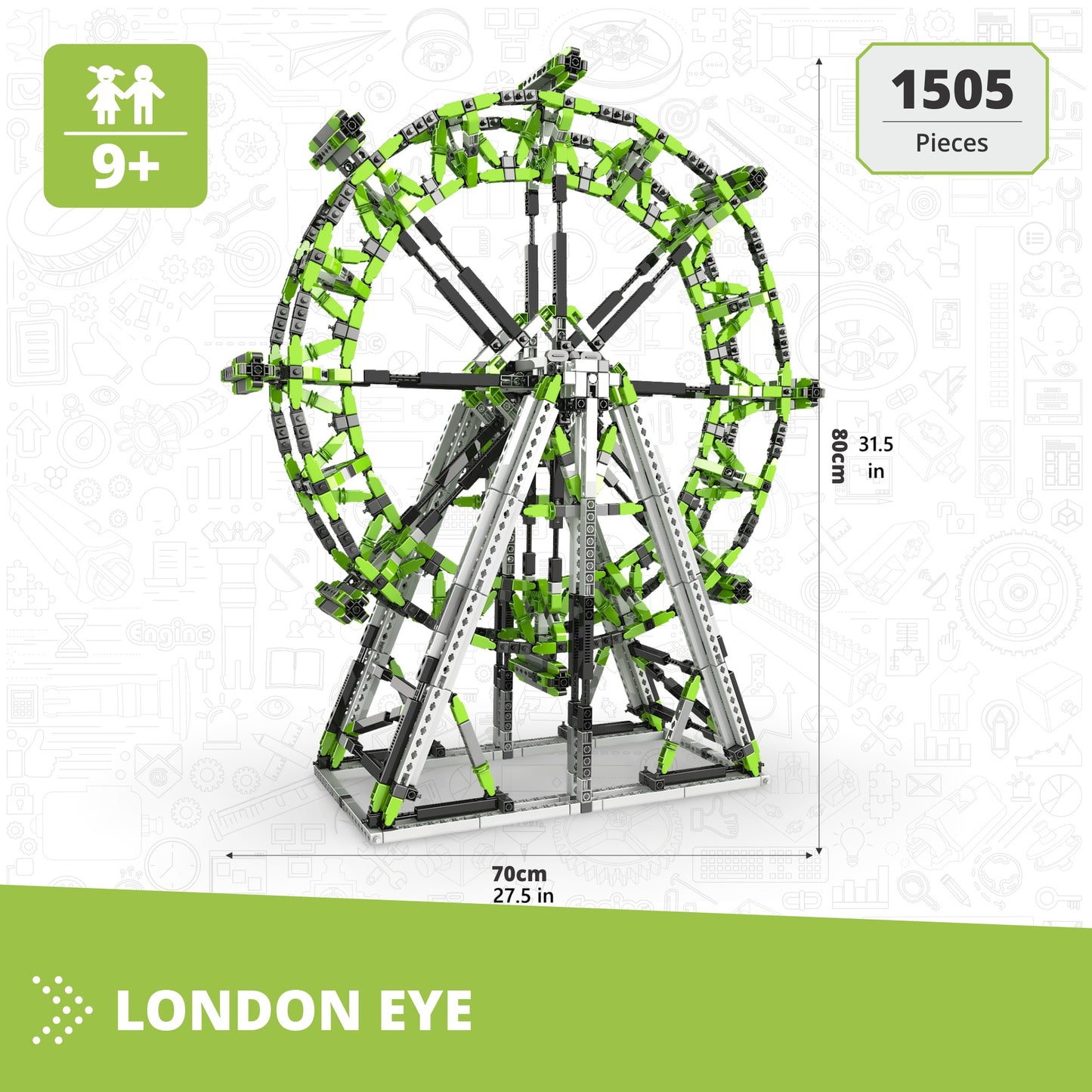 Engino Mega Builds: London Eye Motorized Building Set - 1505pcs