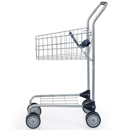 Bayer Design Grocery Shopping Cart - Toddler Pretend Play Toy, Grey & Blue