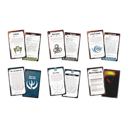Werewolf: The Apocalypse Gift & Rite Deck expansion cards showing six reference card pairs with brown borders and col...