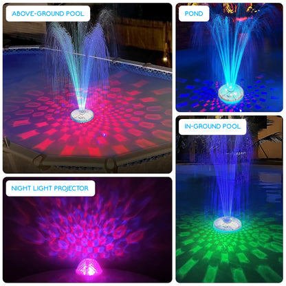 RIPPLE Floating LED Pool Light & Fountain - 4ft Colorful Water Display