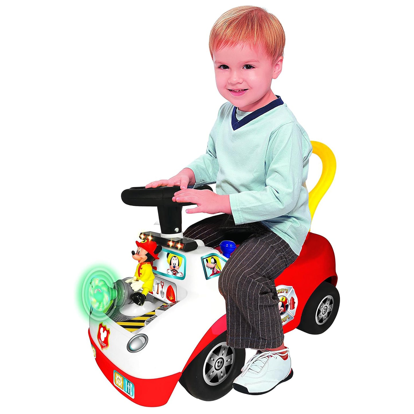 Kiddieland Disney Mickey Mouse Activity Fire Truck Light & Sound Ride-On