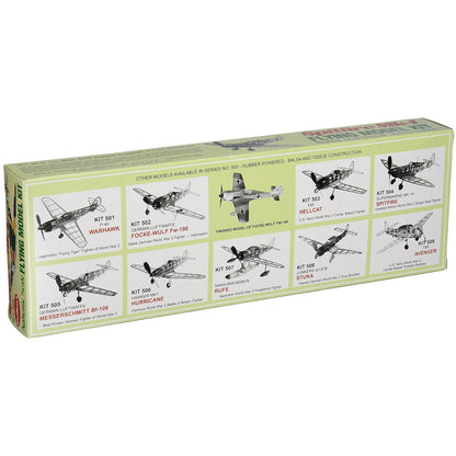 Spitfire MK 1A World War 2 fighter plane model kit with rubber-powered balsa construction
