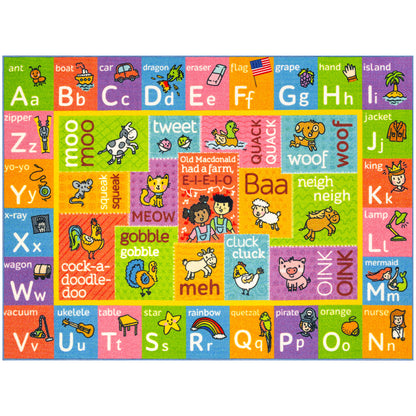 KC Cubs Educational Alphabet Rug with colorful letters, animals, and sounds for kids learning