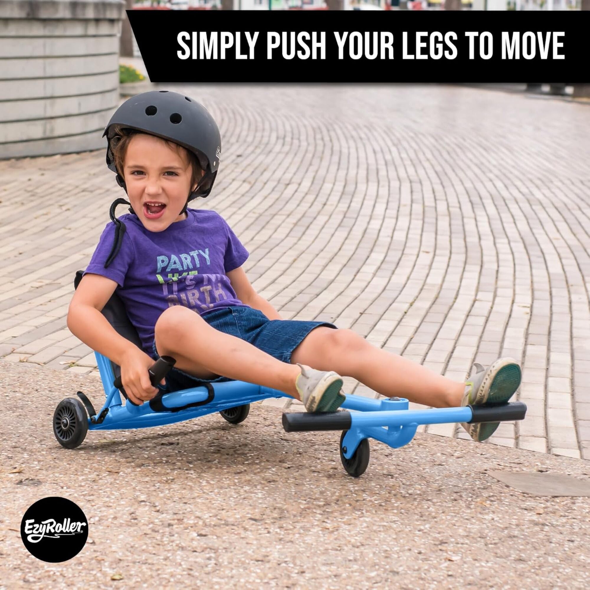 EzyRoller Classic Aqua Blue Ride-On With Leg-Powered Motion – Toys