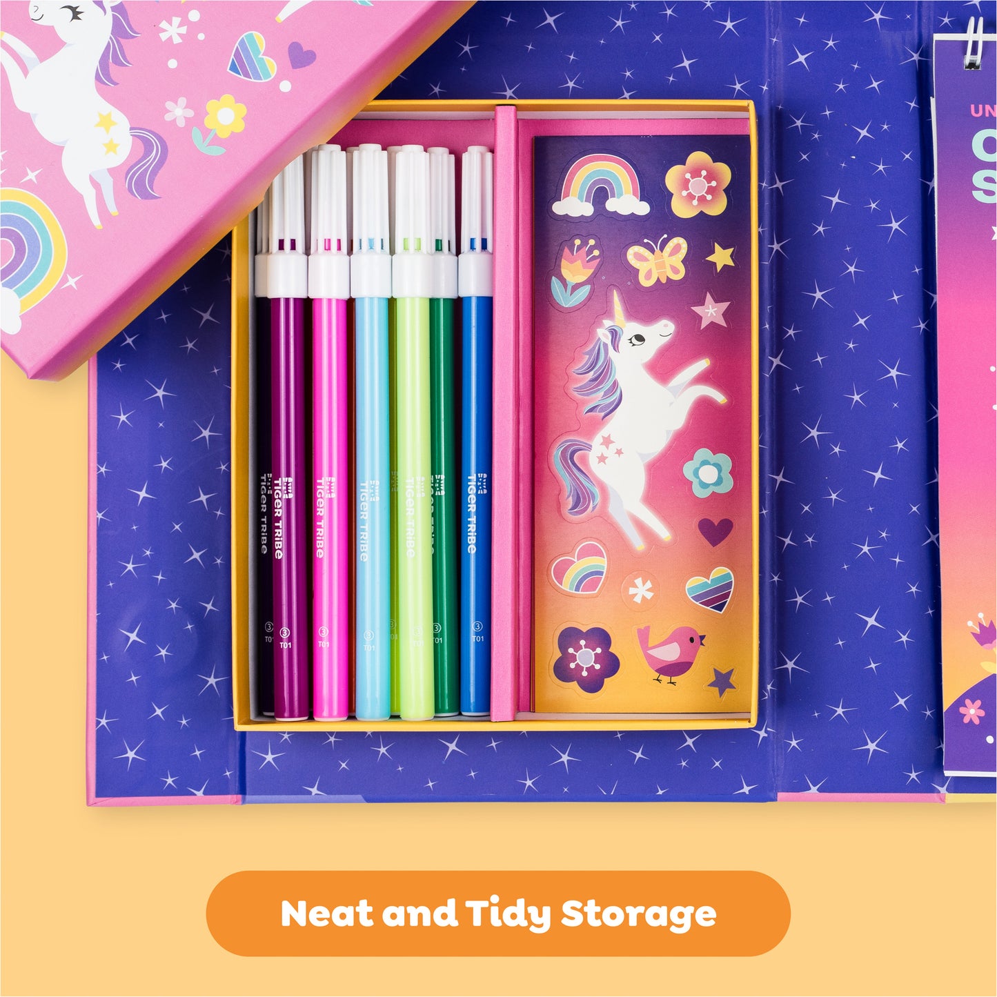 Tiger Tribe Unicorn-Themed Coloring Activity Set - Portable with Markers & Stickers