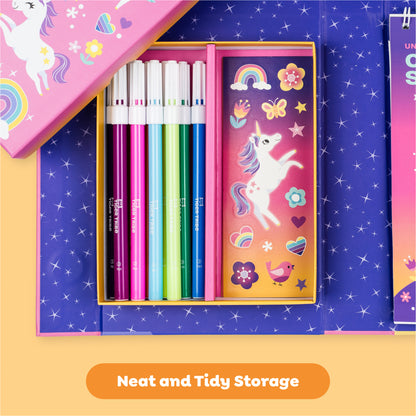 Tiger Tribe Unicorn-Themed Coloring Activity Set - Portable with Markers & Stickers