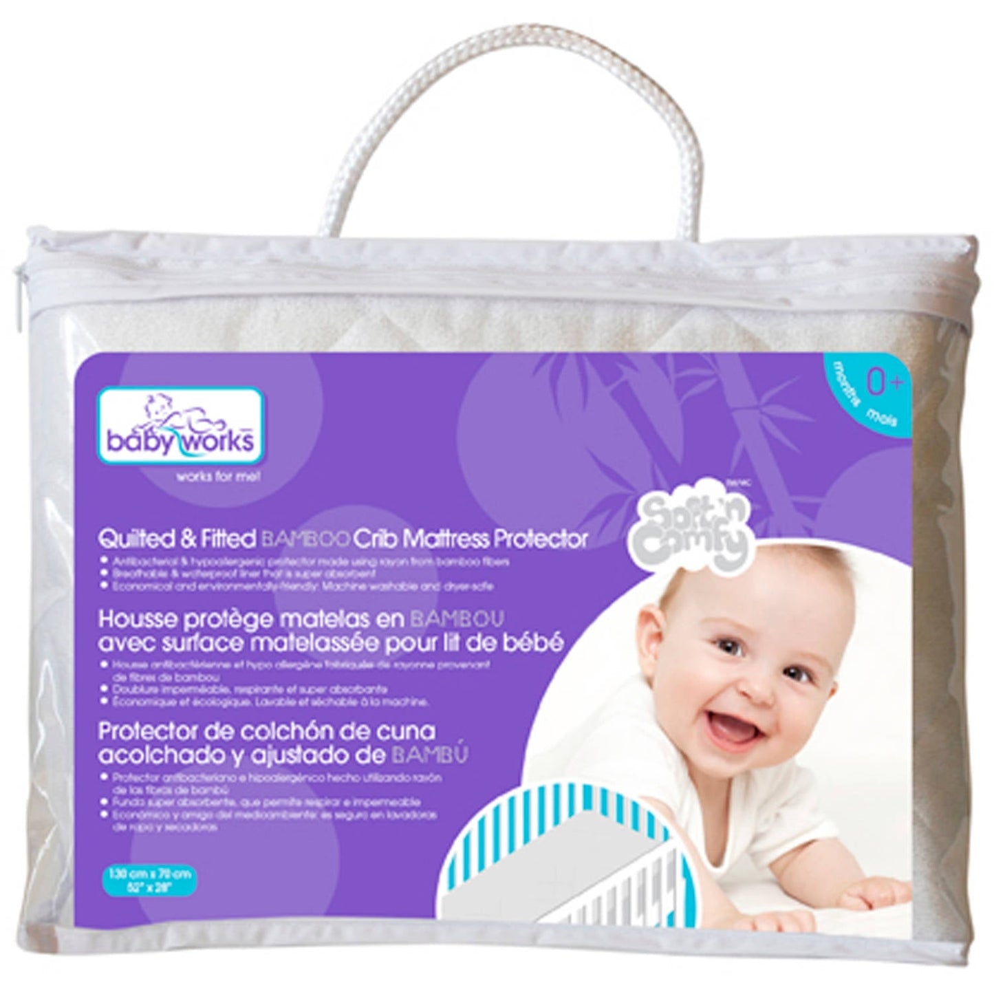 Baby Works Quilted & Fitted Bamboo Mattress Protector