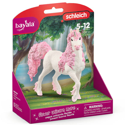Schleich Bayala Flower Unicorn Mare white and pink figurine with glitter details