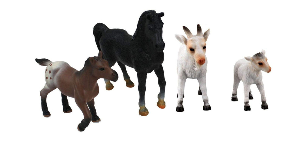 National Geographic Horse & Goat Play Figurines, 4 Piece Set