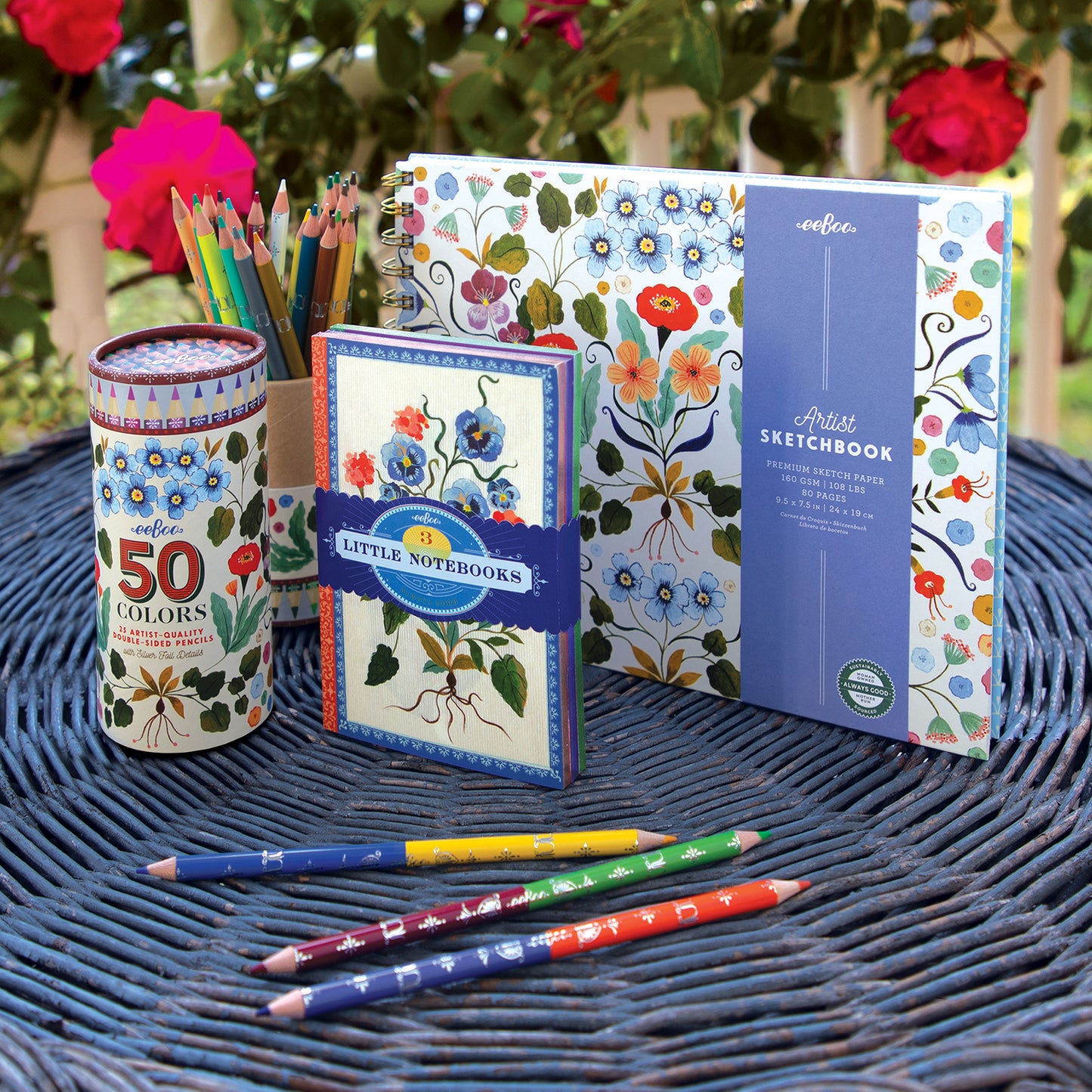 Piece&Love Flora's Double-Sided Colored Pencils - 25pc Set