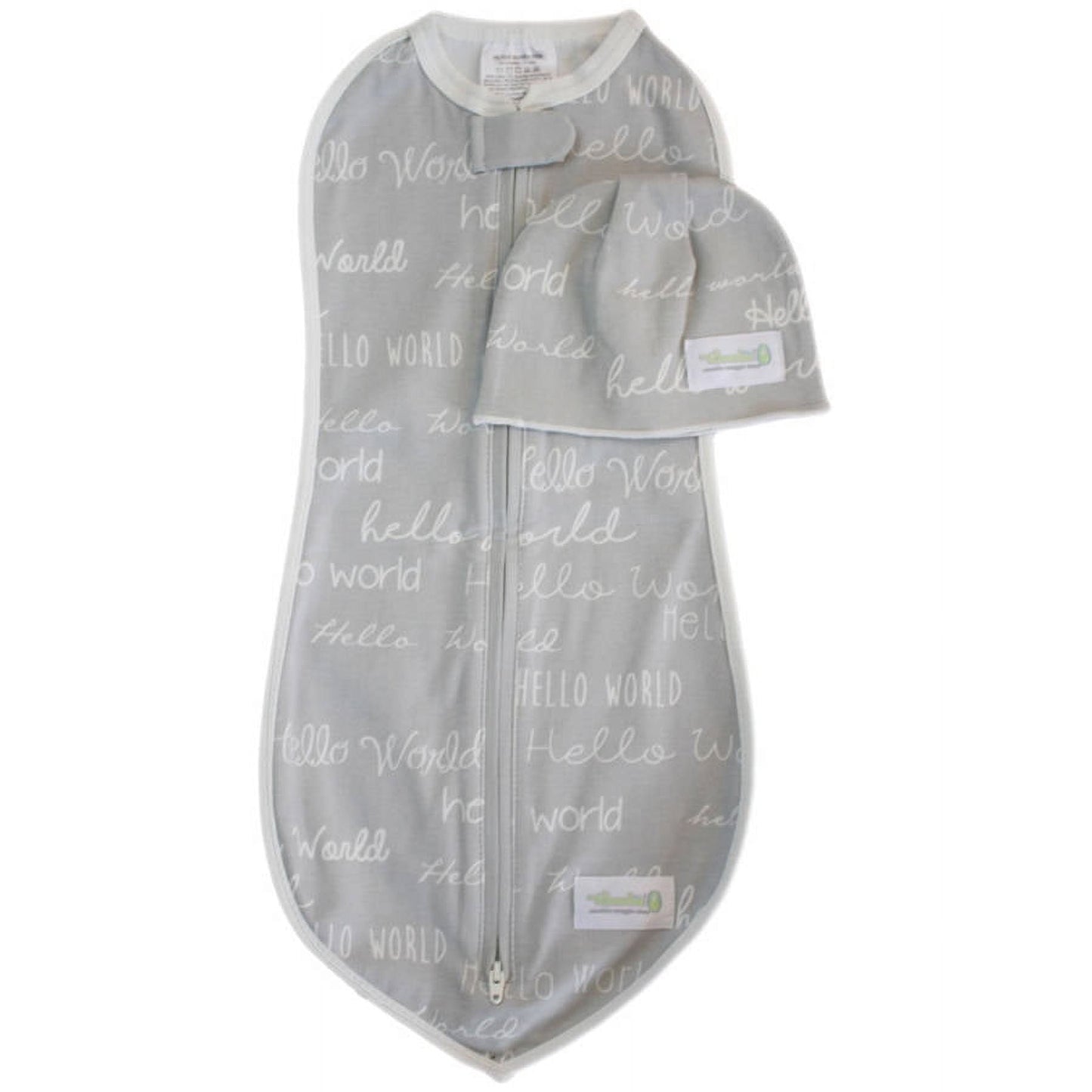 My First Months 'Hello World' Grey Swaddle and Hat Set