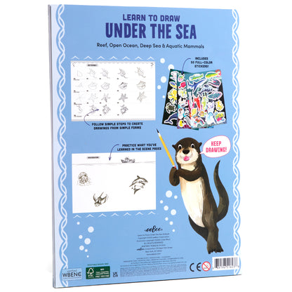 eeBoo Under the Sea Drawing Kit - 32 Pages + 50 Stickers