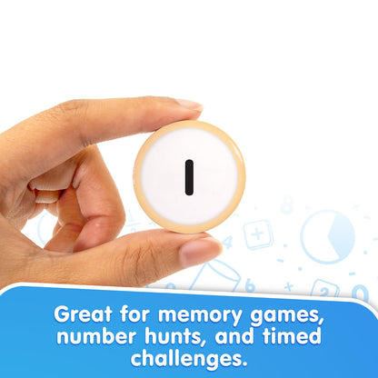 Hand holding peach-colored Number Snacks donut card with black number, math learning game