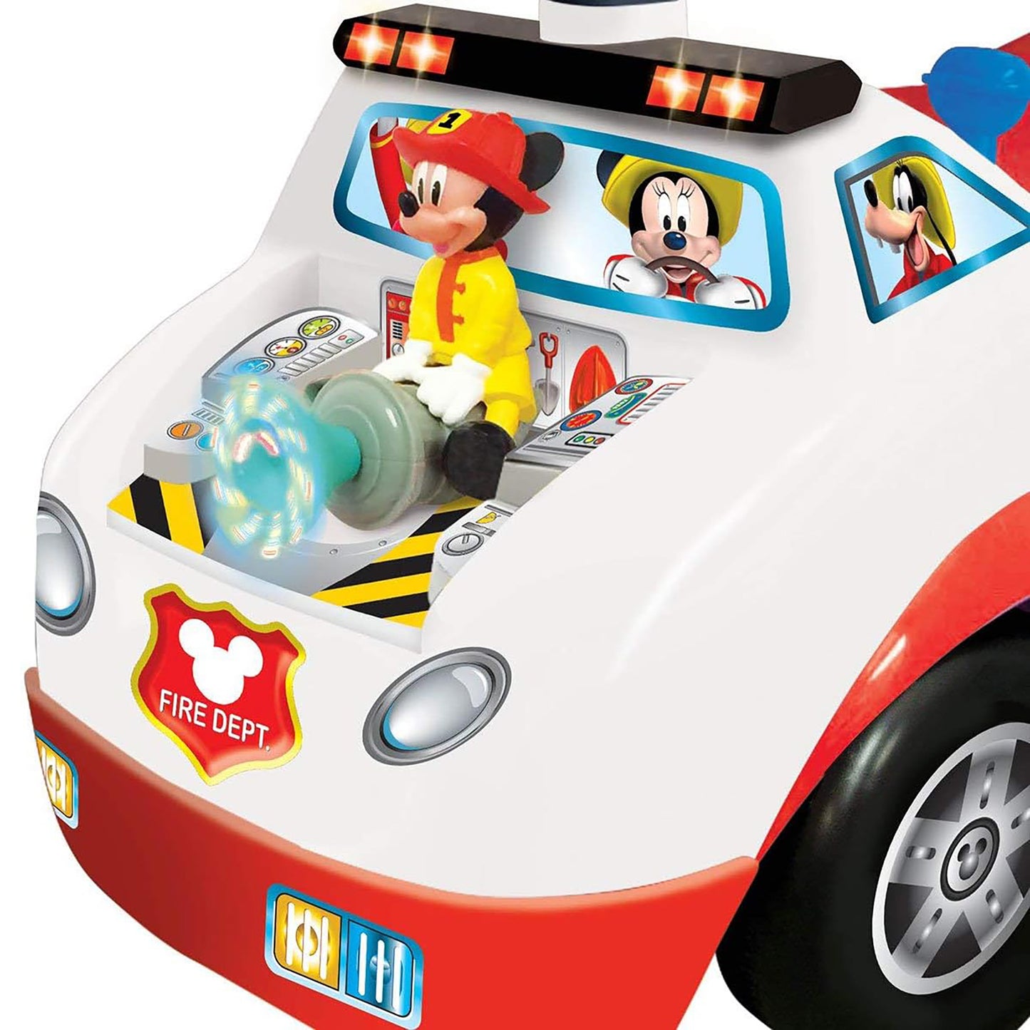 Kiddieland Disney Mickey Mouse Activity Fire Truck Light & Sound Ride-On