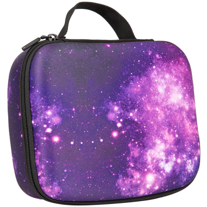 ZIPIT Jumbo Pencil Case in purple with sparkling galaxy design and black handle