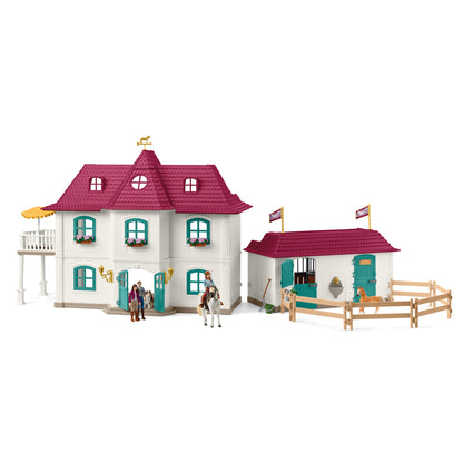 Schleich Horse Club Lakeside Country House & Stable - 192pc Doll House Adventure Playset