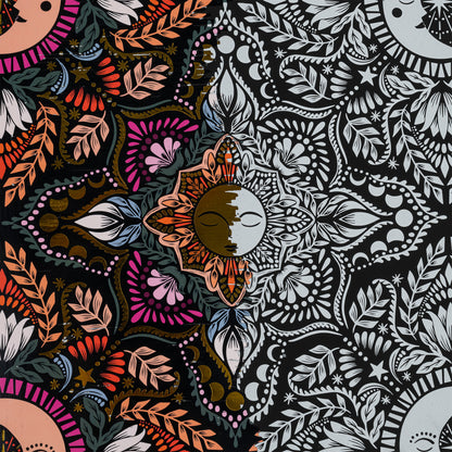 Scratch Art Paper Pad Moon & Sun with colorful celestial design and floral patterns