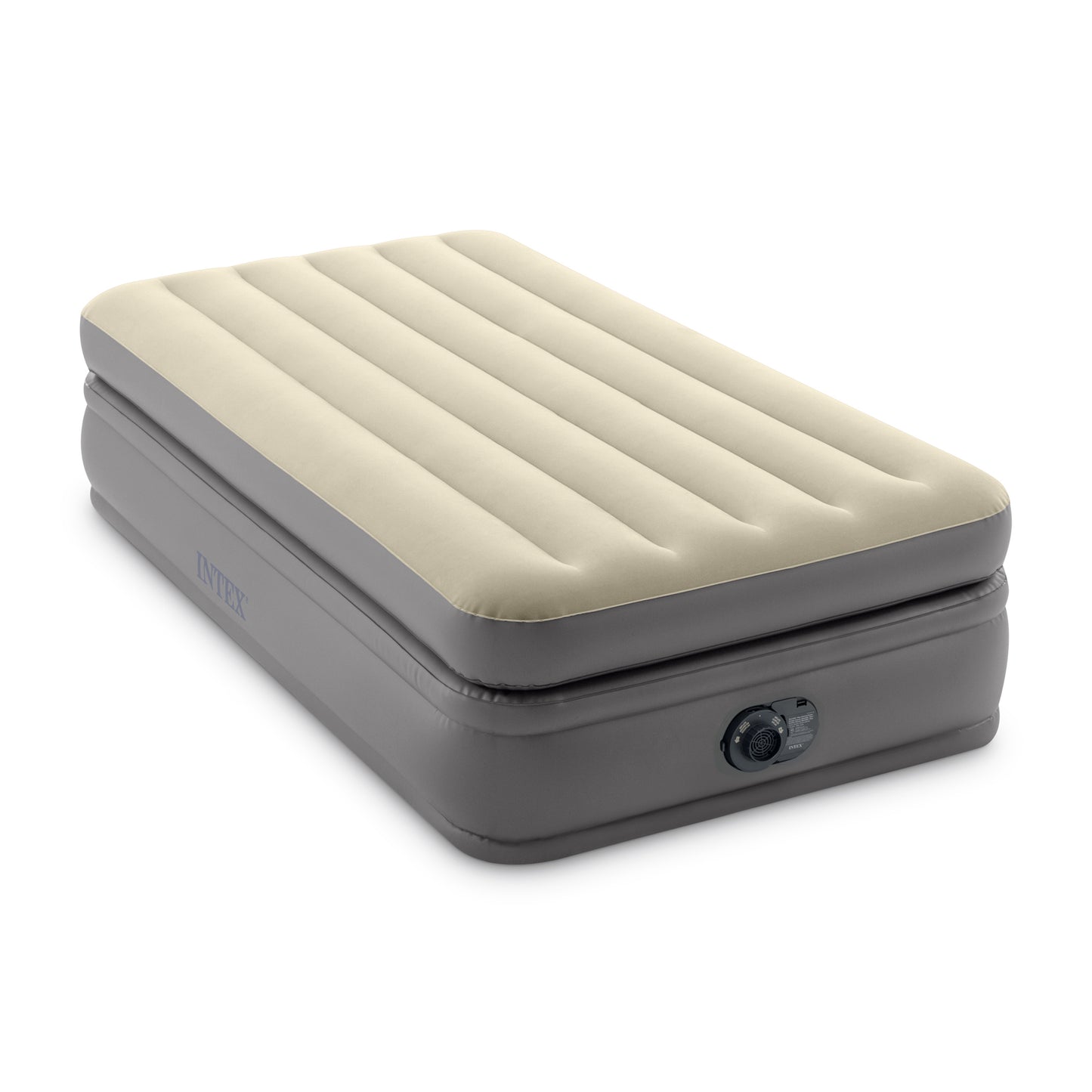 Intex Comfort Elevated Fiber-Tech Twin Airbed – Velvety Soft