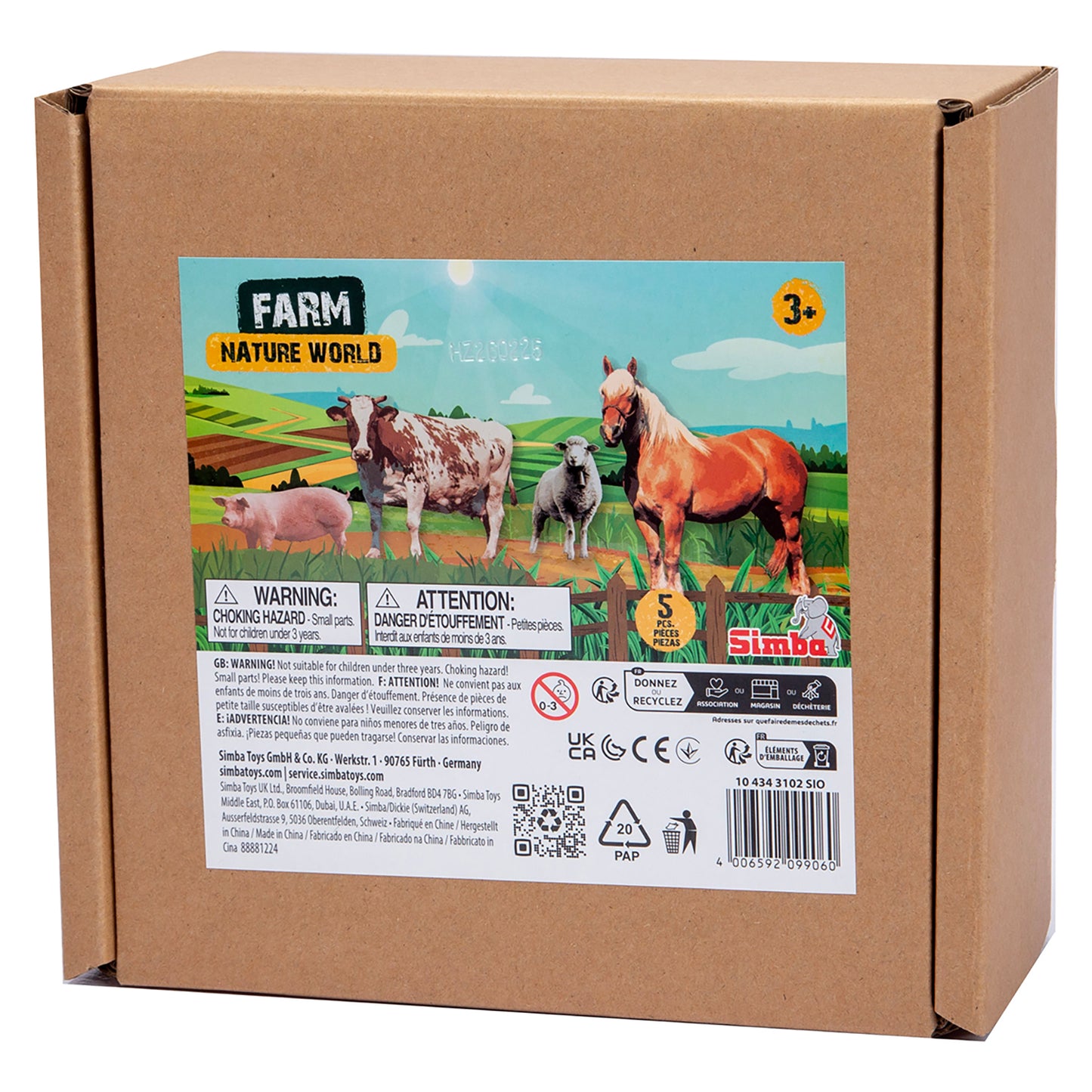 Simba Toys Colorful Farm Animals Playset - Miniature Figurines for Kids 3+