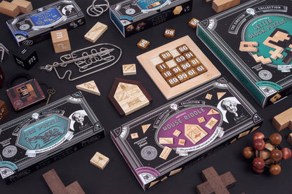 Professor Puzzle Einstein's E=MC2 4 Pack Wooden Puzzle Cubes